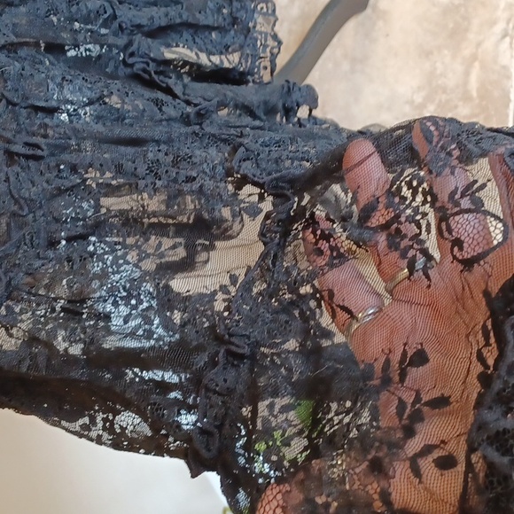 DOLLSKILL WIDOW XXL FORLORN LOVLINESS LACE SHEER TIERED MINI DRESS BLACK - Picture 5 of 15